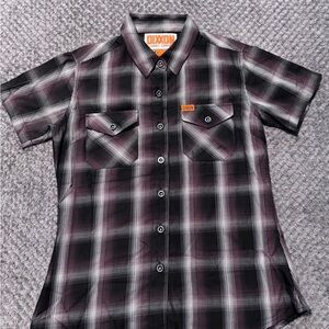 DIXXON Black and White Plaid Flannel